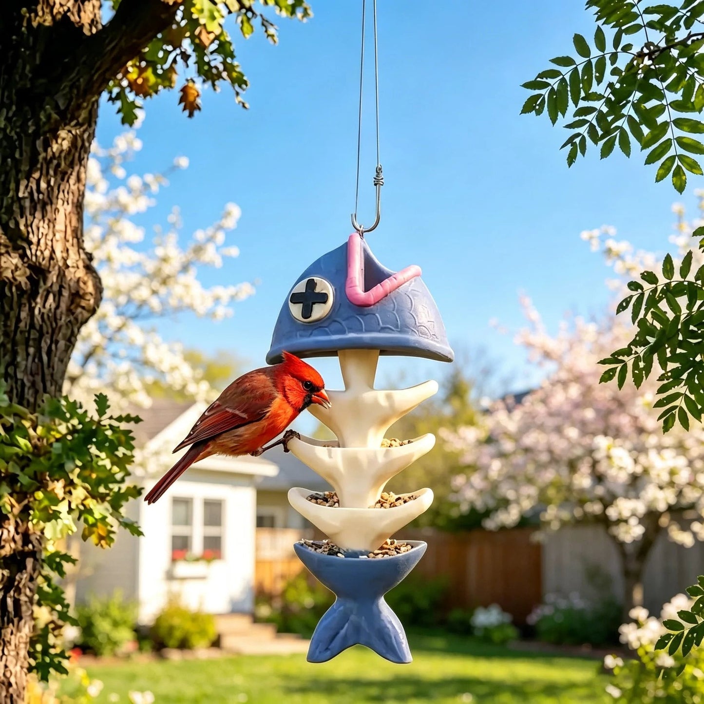 🐦Creative Fish Skeleton Hanging Bird Feeder