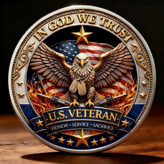 U.S. Veteran – In God We Trust | 250 Years of Freedom Commemorative Metal Medal
