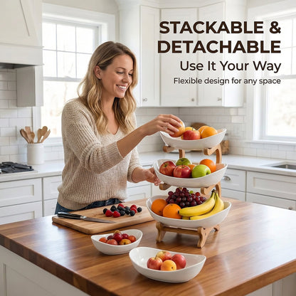 🍓2-Tier / 3-Tier Fruit Basket with Stand – Space-Saving Countertop Organizer