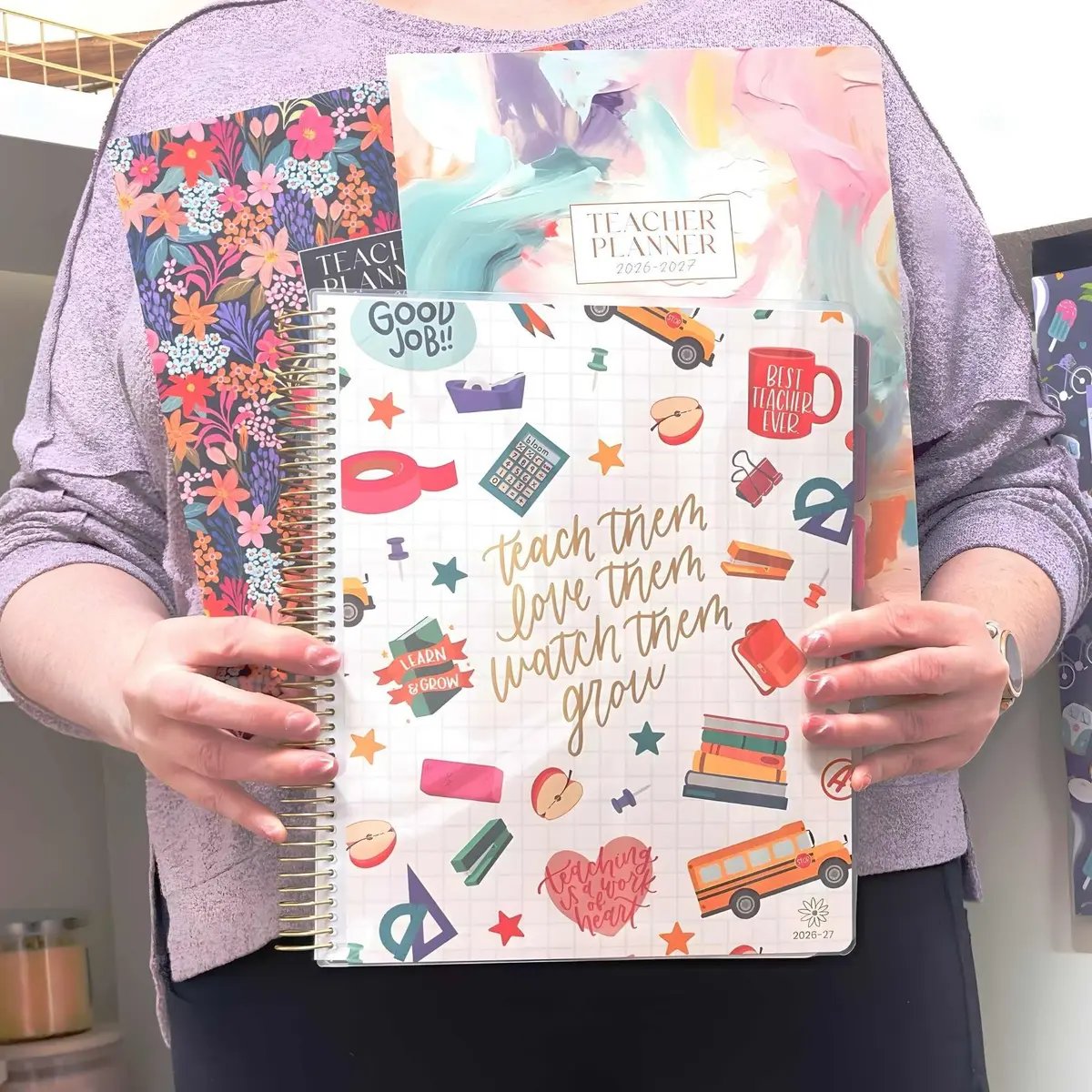 📚🧑‍🏫 2026-27 Teacher Planner | Interchangeable Cover ✨ Buy 2 Free Shipping (✨Hardcover)
