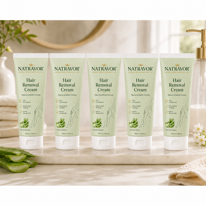 NATRAVOR® Natural Gentle Hair Removal Cream | For Women & Men, Sensitive Skin