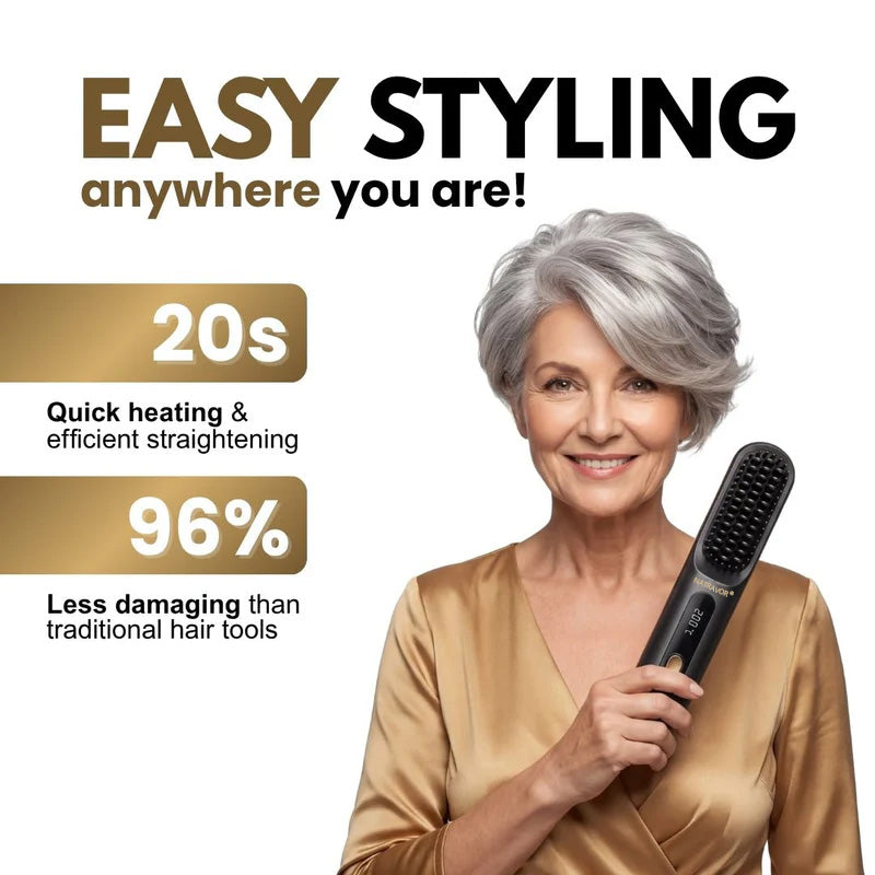 🏆 The Short Hair Specialist! The first smart styling comb designed specif  💖(Type-C charging design)