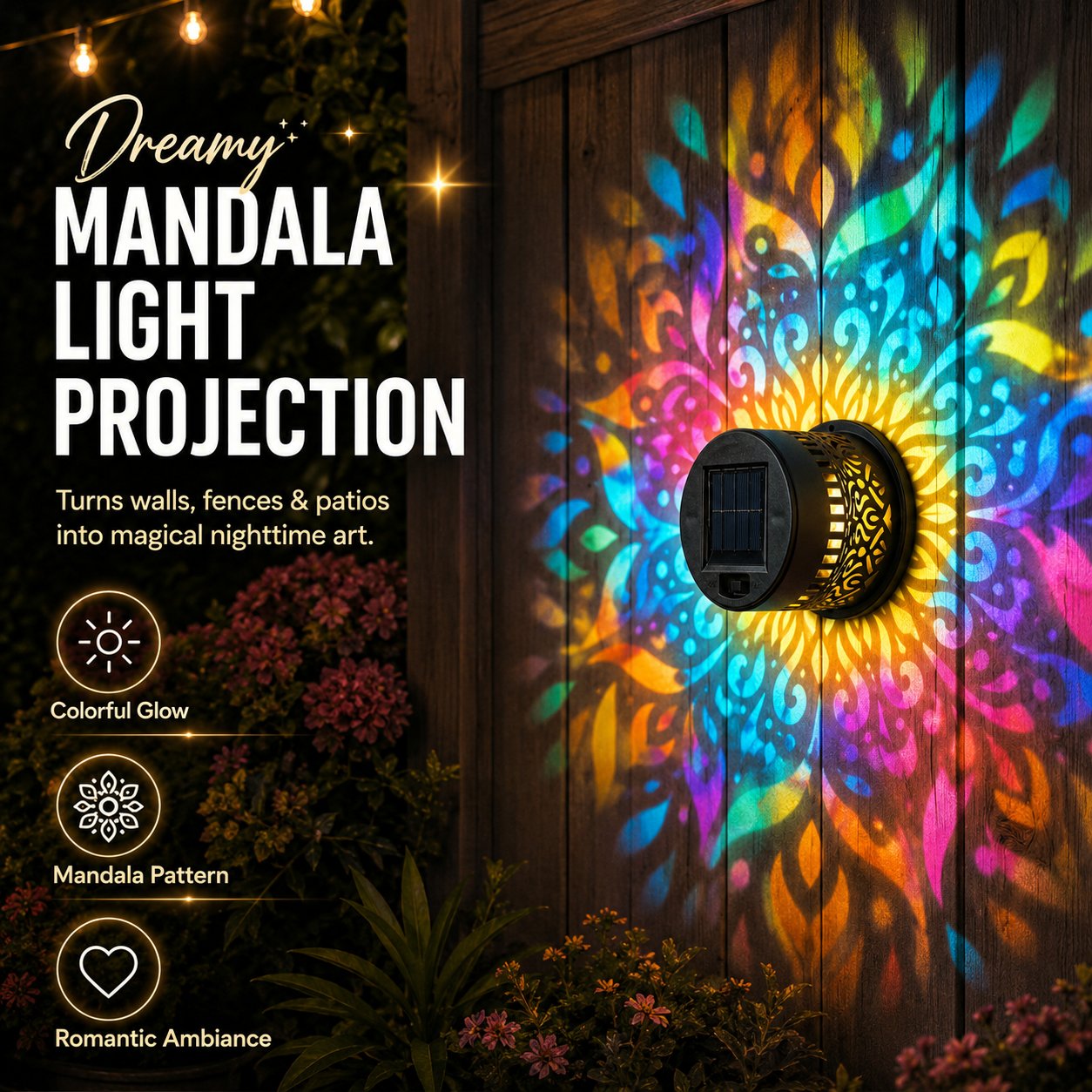 Solar-powered Bohemian Mandala Wall Lamp✨| 2026 Summer Special Edition Theme