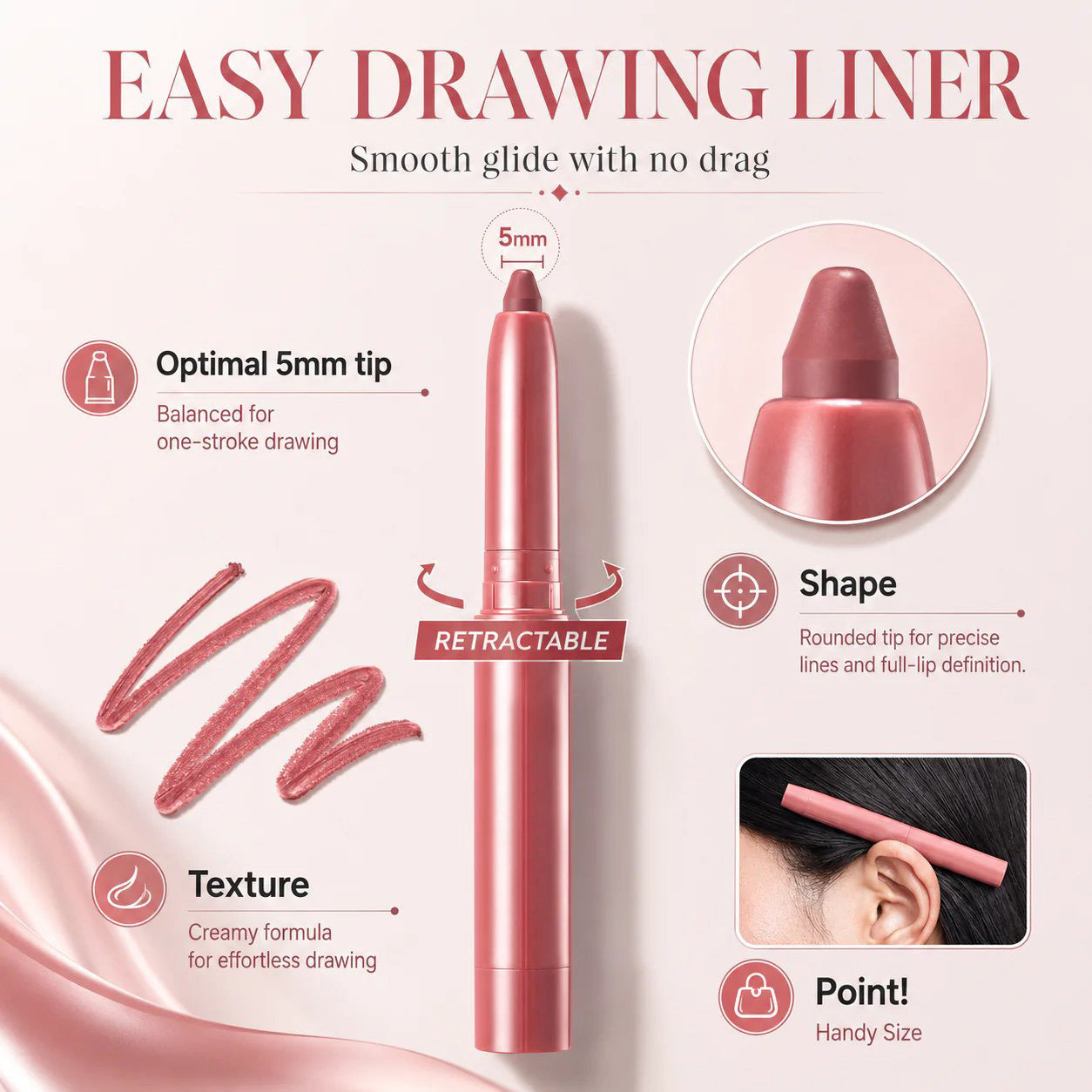 🔥Last Day Buy 1 Get 1 Free🔥 Easy Glide Lip Liner — Creamy, Blendable Color with Smooth Application, Summervibes