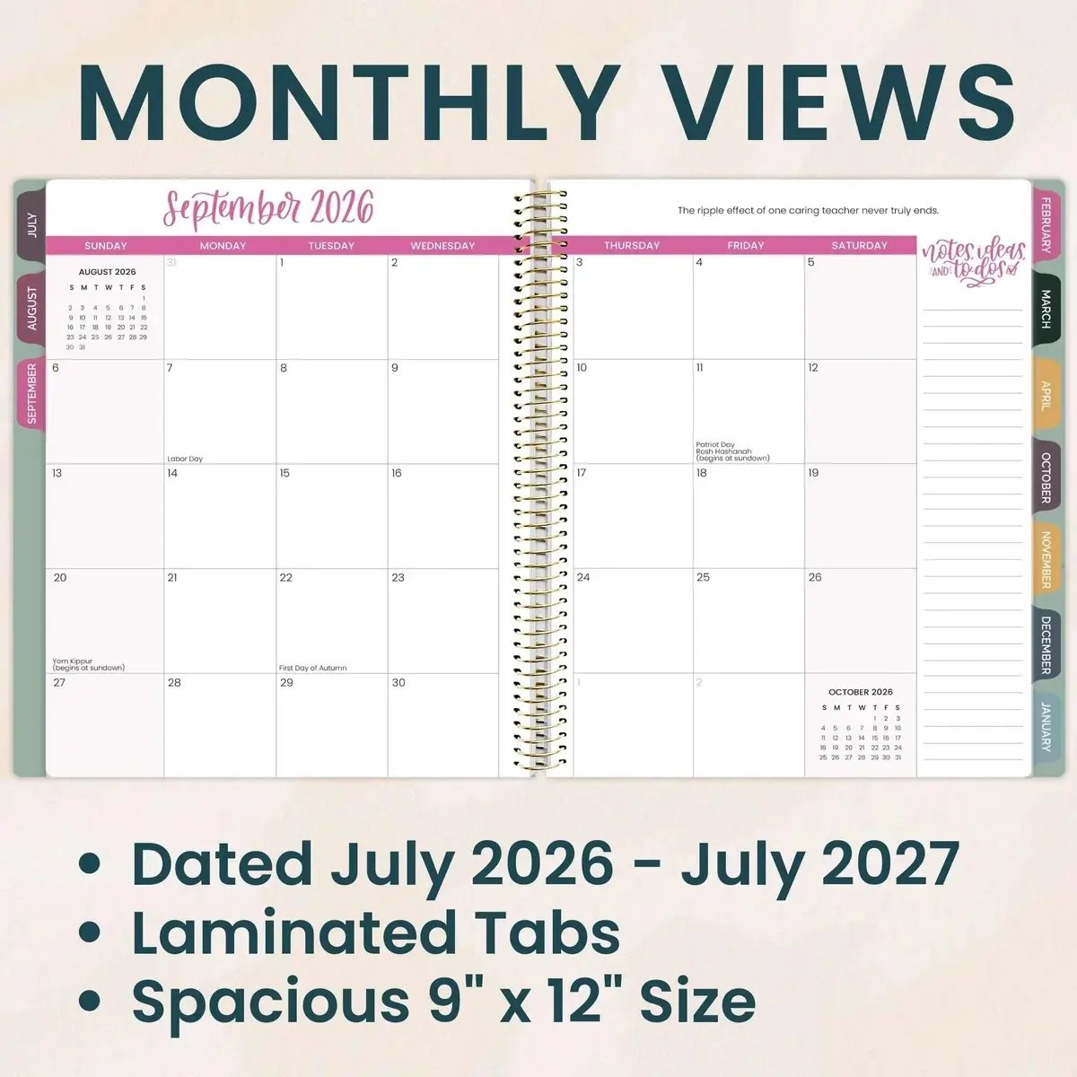 📚🧑‍🏫 2026-27 Teacher Planner | Interchangeable Cover ✨ Buy 2 Free Shipping (✨Hardcover)