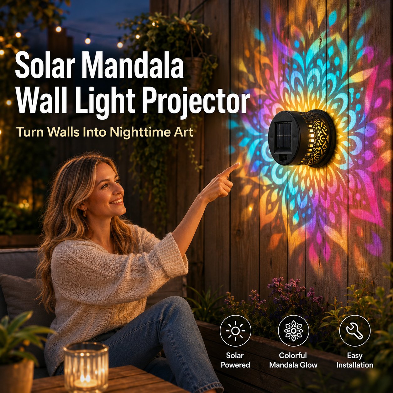 Solar-powered Bohemian Mandala Wall Lamp✨| 2026 Summer Special Edition Theme