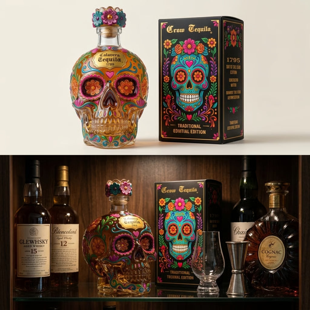 🔥49% off 🍷Limited edition Day of the Dead tequila bottle🎁