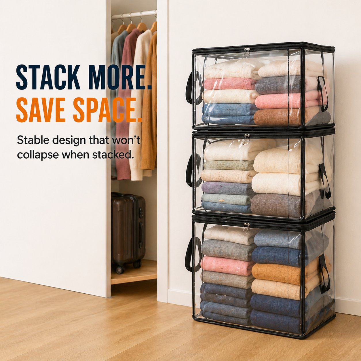 🎁 Summer Sale 50% OFF📦Large Heavy-Duty Thick Plastic Clear Storage Bag for Clothes, Moving & Storage