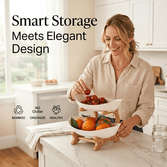 🍓2-Tier / 3-Tier Fruit Basket with Stand – Space-Saving Countertop Organizer