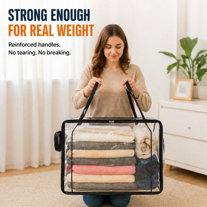 🎁 Summer Sale 50% OFF📦Large Heavy-Duty Thick Plastic Clear Storage Bag for Clothes, Moving & Storage