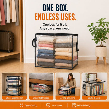 🎁 Summer Sale 50% OFF📦Large Heavy-Duty Thick Plastic Clear Storage Bag for Clothes, Moving & Storage