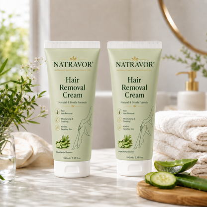 NATRAVOR® Natural Gentle Hair Removal Cream | For Women & Men, Sensitive Skin
