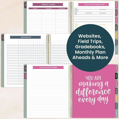 📚🧑‍🏫 2026-27 Teacher Planner | Interchangeable Cover ✨ Buy 2 Free Shipping (✨Hardcover)