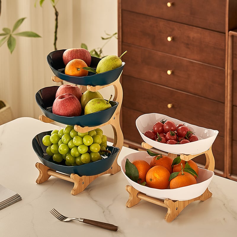 🍓2-Tier / 3-Tier Fruit Basket with Stand – Space-Saving Countertop Organizer