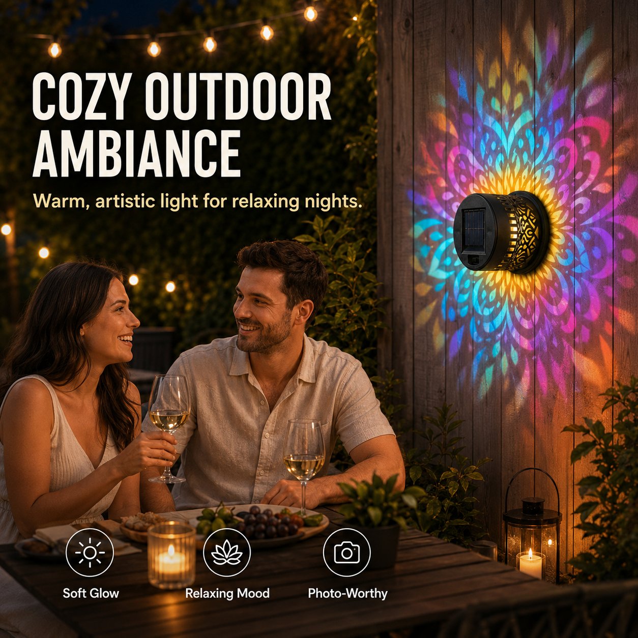 Solar-powered Bohemian Mandala Wall Lamp✨| 2026 Summer Special Edition Theme