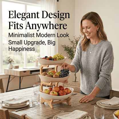 🍓2-Tier / 3-Tier Fruit Basket with Stand – Space-Saving Countertop Organizer