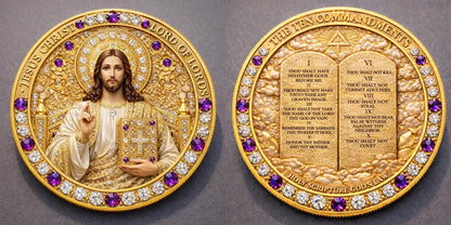 🏆Flash Sale 60% OFF - Jesus Christ & The Ten Commandments Commemorative Metal Medal