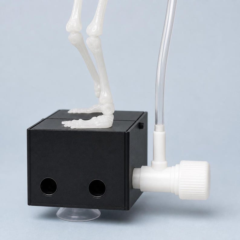 Dancing Skeleton Aquarium Ornament, Air-Powered Moving Fish Tank Decor with Suction Base