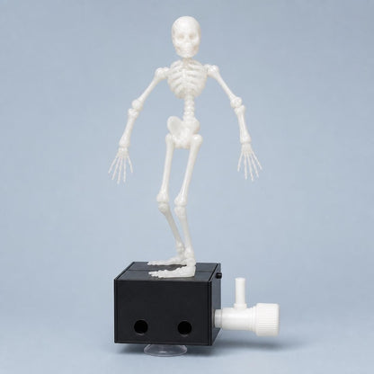 Dancing Skeleton Aquarium Ornament, Air-Powered Moving Fish Tank Decor with Suction Base