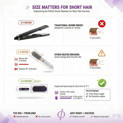 🏆 The Short Hair Specialist! The first smart styling comb designed specif  💖(Type-C charging design)