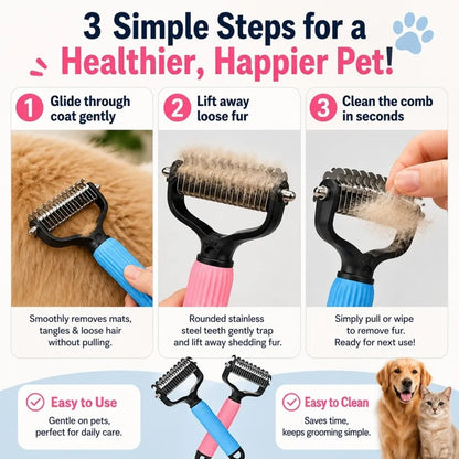 🔥Last Day Flash Sale 60% OFF❤️Stainless Steel Pet Dematting & Deshedding Comb