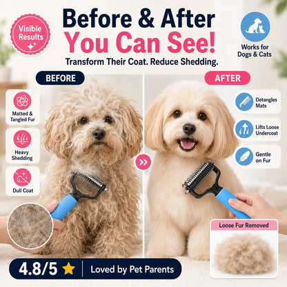 🔥Last Day Flash Sale 60% OFF❤️Stainless Steel Pet Dematting & Deshedding Comb