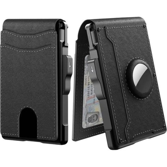 Men's Business Wallet Credit Card Holder Pop Up Smart RFlD Blocking Slim Leather