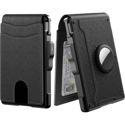 Men's Business Wallet Credit Card Holder Pop Up Smart RFlD Blocking Slim Leather