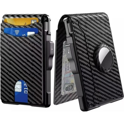Men's Business Wallet Credit Card Holder Pop Up Smart RFlD Blocking Slim Leather