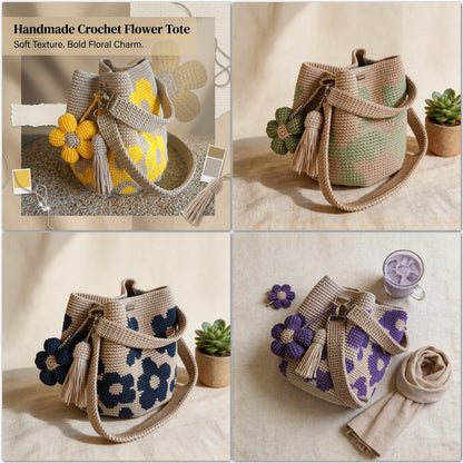✨Handmade Crochet Flower Tote 🌼